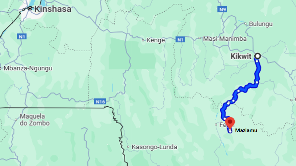 Karte Kikwit Maziamu