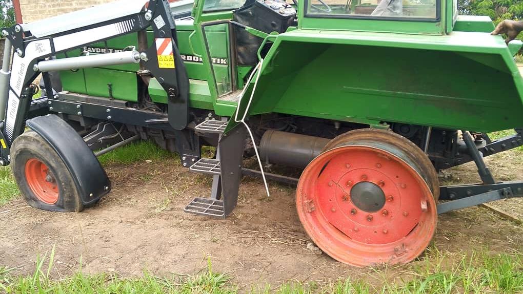 Ausladen des Traktors