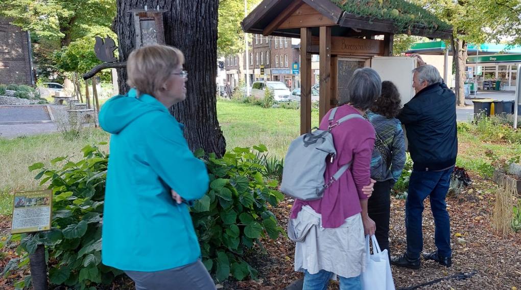Erklärung des Bienenschaukastens durch Jürgen