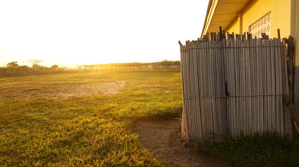 Duschstelle bei Sonnenaufgang